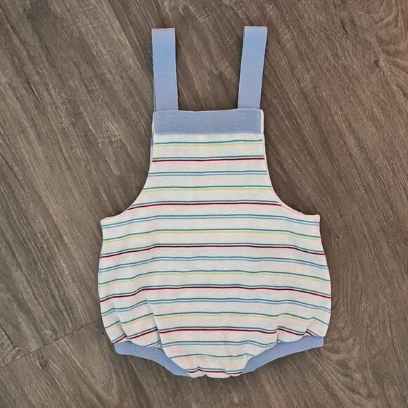 Vintage Healthtex Boys Romper 24 Months Stripes Airplane Made in the USA - Picture 3 of 7